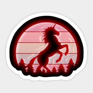 Red Unicorn Sticker